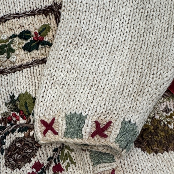 VINTAGE Paul Harris Design Women's Cream Cardigan Sz S - Picture 7 of 9